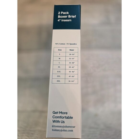 Tommy John Cotton Basics 2-Pack Boxer Briefs 4" Inseam M - Picture 3 of 3